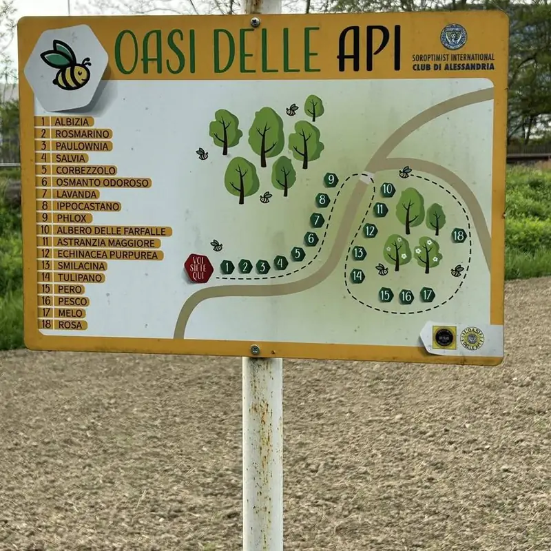 Il cartello dell'Oasi delle Api